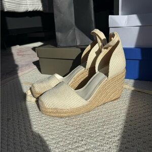 RAYE Cream Wedge Espadrilles